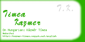 timea kazmer business card